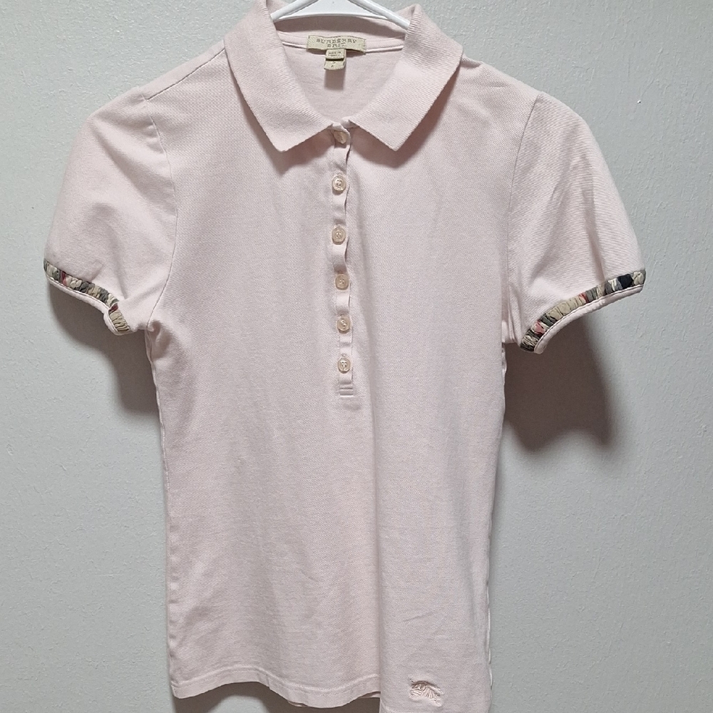 Burberry Brit  Light Pink Polo Shirt Girls Woman Size Small Petiet